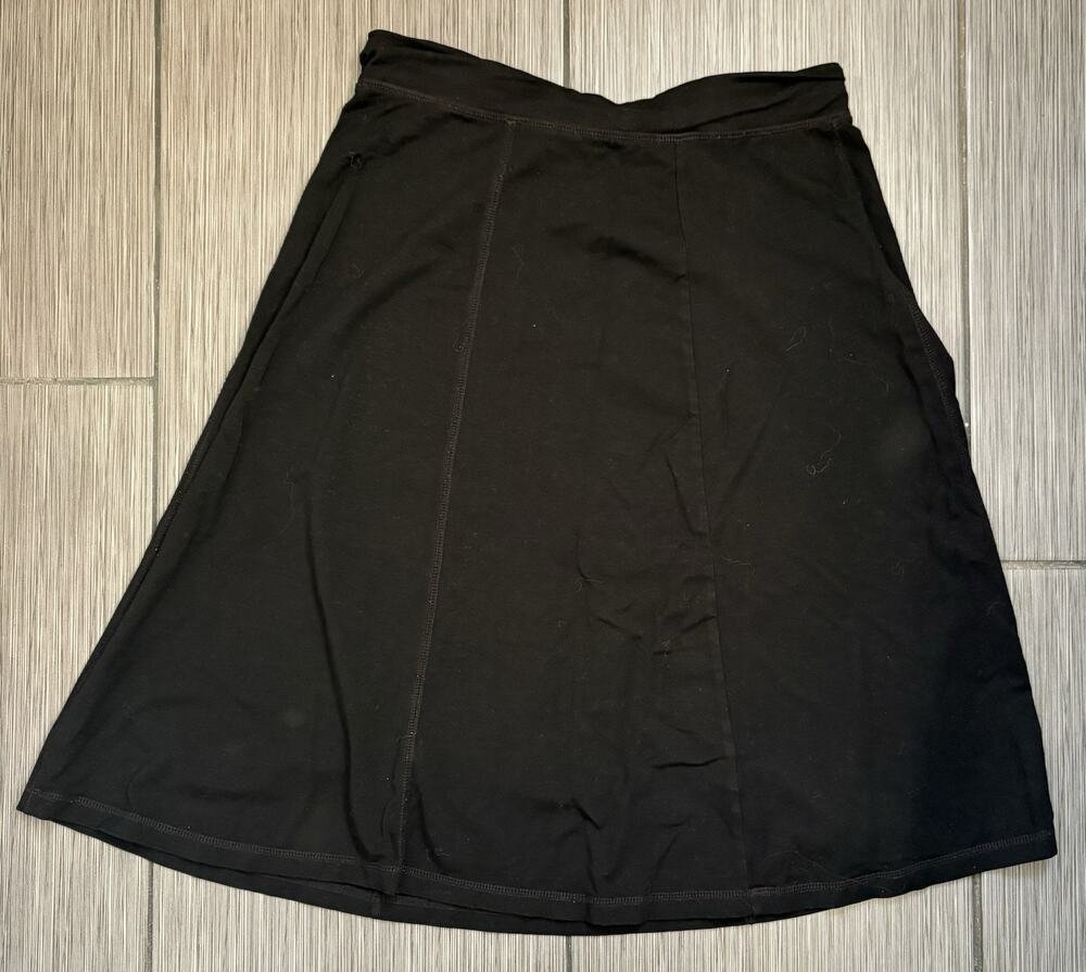 LL Bean Women's Black Tencel-Lyocell Stretch Fit & Flare Skirt Size Small Black